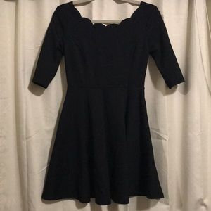 Tip The Scallops Black Dress